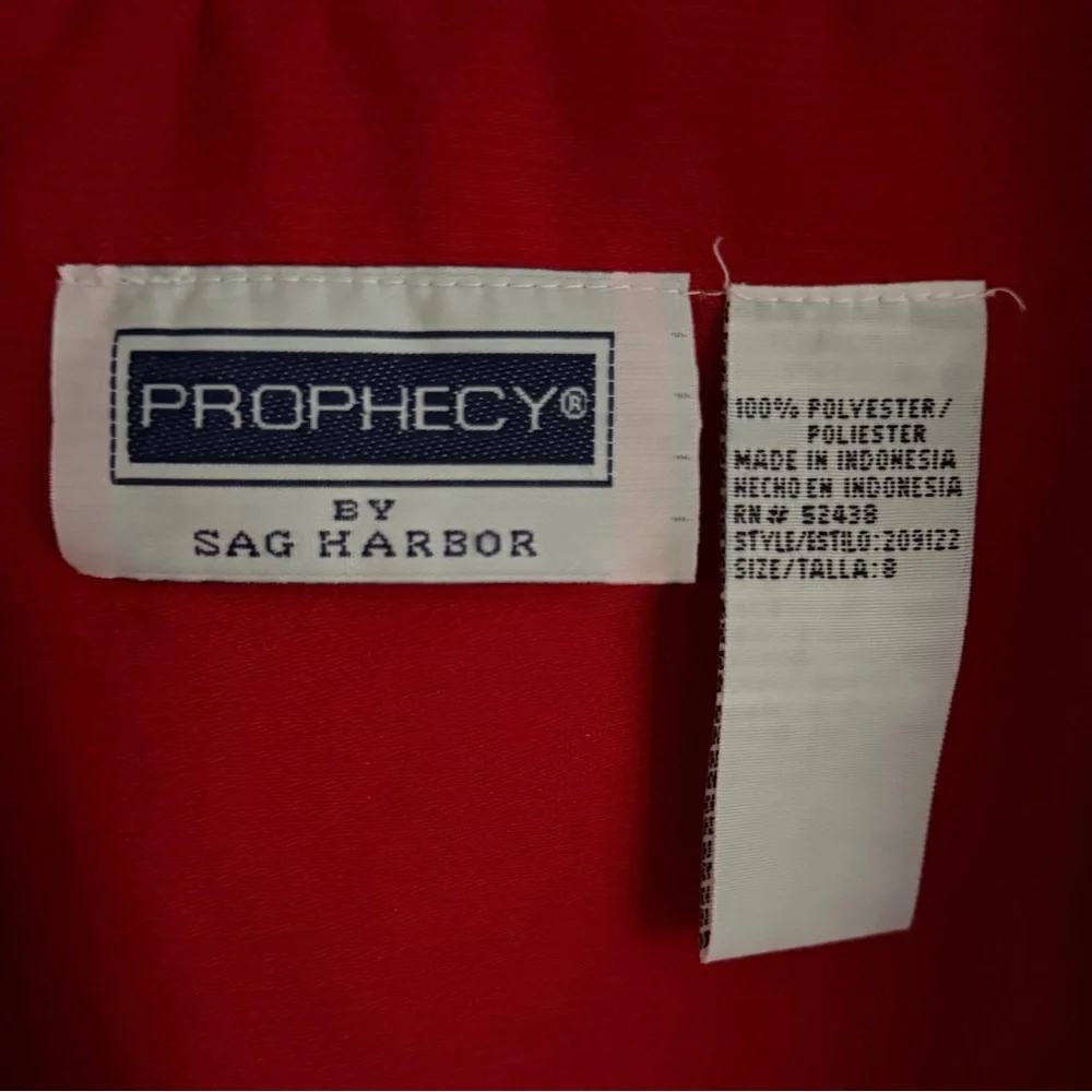 PROPHECY, Women’s Blazer- by Sag Harbor Red Lightweight Zip Front, SIZE 8 ❤️ - Picture 2 of 11